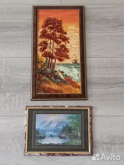 Картина янтарь, перламутр