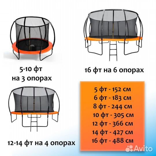 Батут DFC kengoo II 5-16 фт TR-12-16