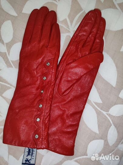 Перчатки женские кожаные