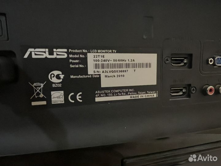 Монитор Asus 22T1E с тв-тюнером