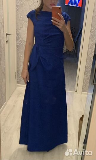 Вечернее платье длинное синее в пол 42 44