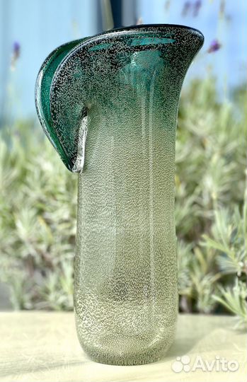 Чешское цветное стекло Ваза Бульгазе