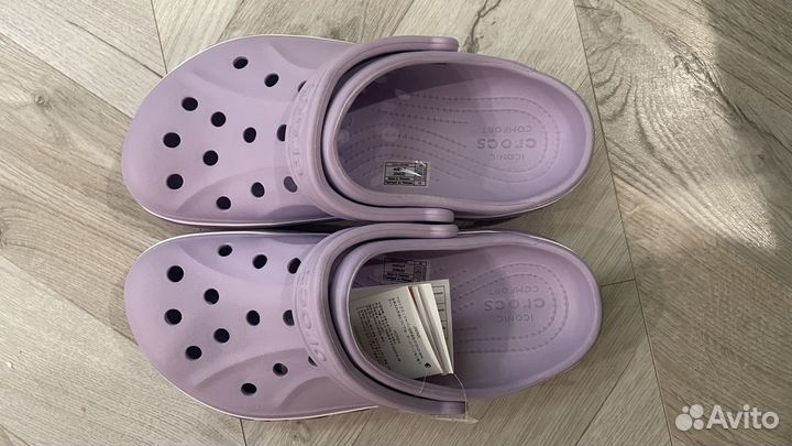 Crocs сабо М5 W7 лиловые/салатовые