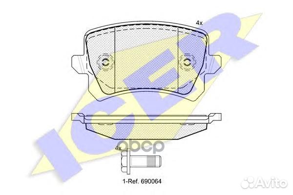 Колодки тормозные 181857 Icer