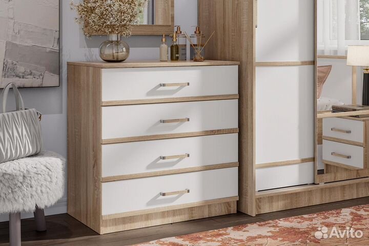 Сакура Комод Дуб сонома/Белый