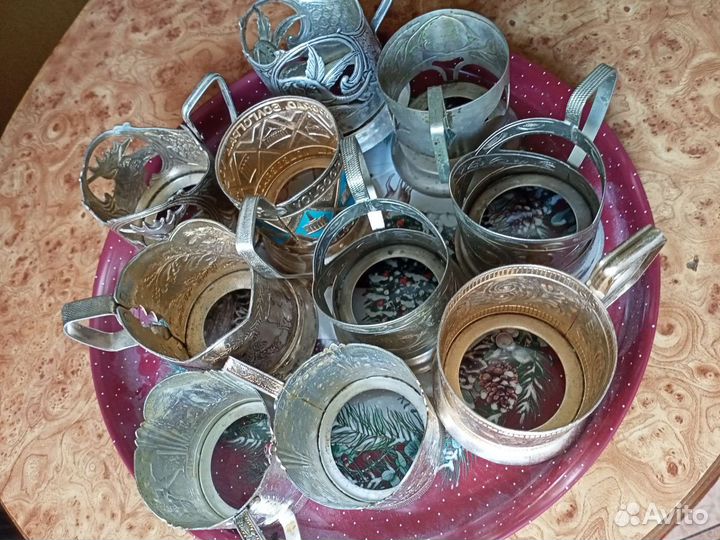 Подстаканники, поднос, блюдо