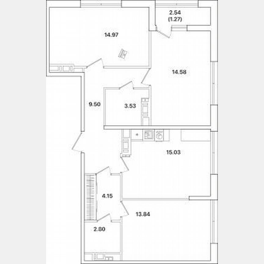 3-к. квартира, 79,7 м², 12/12 эт.