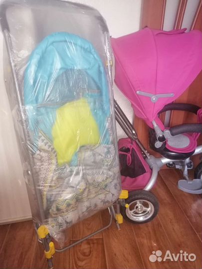 Велосипед с ручкой, санки