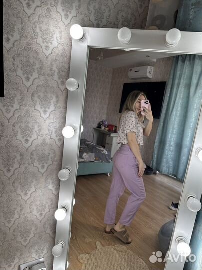 Джинсы фиолетовые брюки размер 44 46