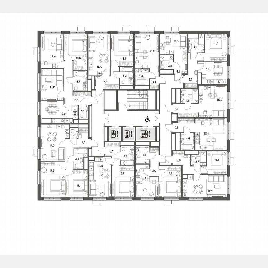 Квартира-студия, 22,4 м², 16/25 эт.