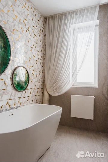 Штора из белой вуали 700х300