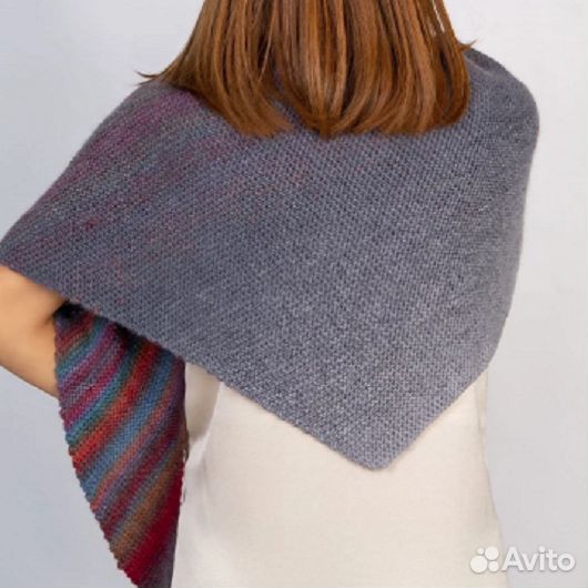 Серая шаль из мериносовой шерсти