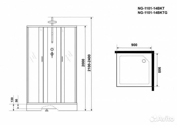 Душевая кабина Niagara Classic NG-1101-14bktg