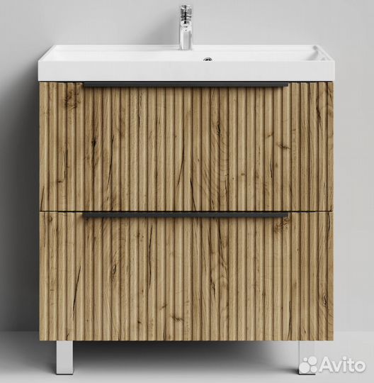 Тумба с раковиной Дольчи 80см напольный, дуб торту