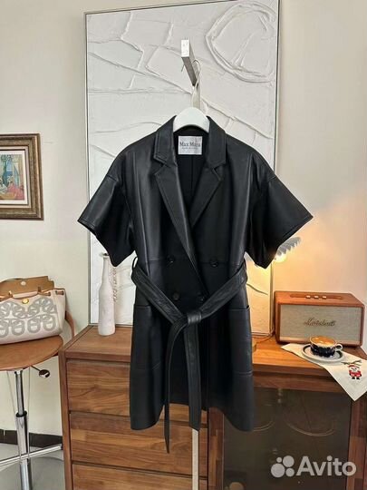 Кожаное пальто Max Mara