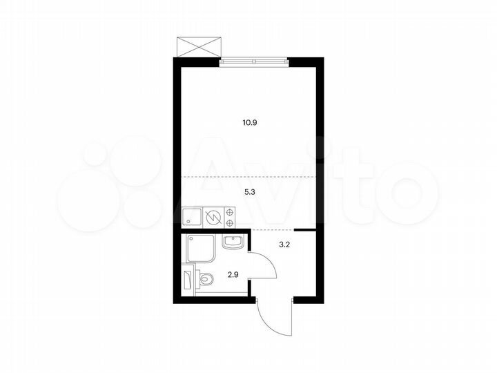 Квартира-студия, 22,3 м², 21/33 эт.