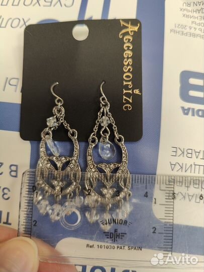 Серьги белое золото Accessorize