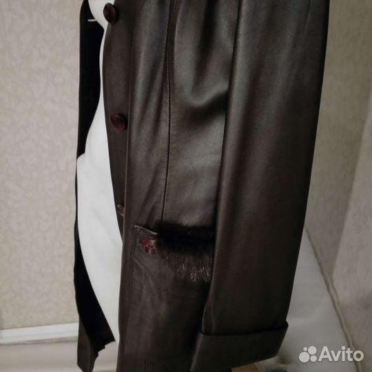 Кожаный плащ женский 46 -48р, куртки, пуховик