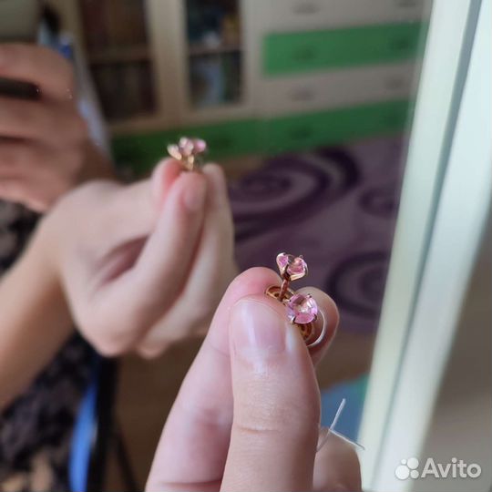 Серьги с камнями, серебро