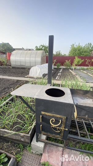 Мангал с печью под казан