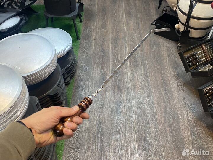 Кочерга с деревянной ручкой нержавейка 50 см