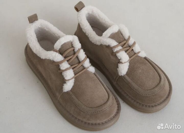 Женские меховые туфли