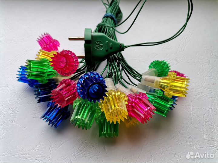 Елочная, новогодняя гирлянда СССР Каскад