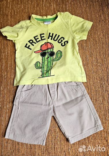 Летняя одежда пакетом мальчик 74 80 86