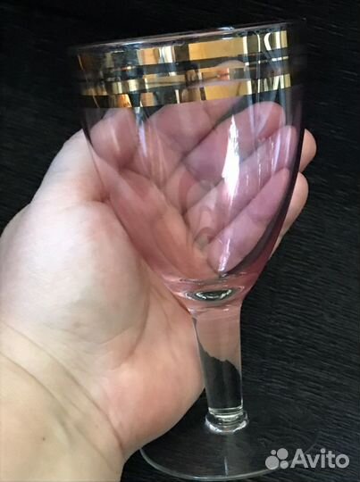 Бокал розовое стекло СССР