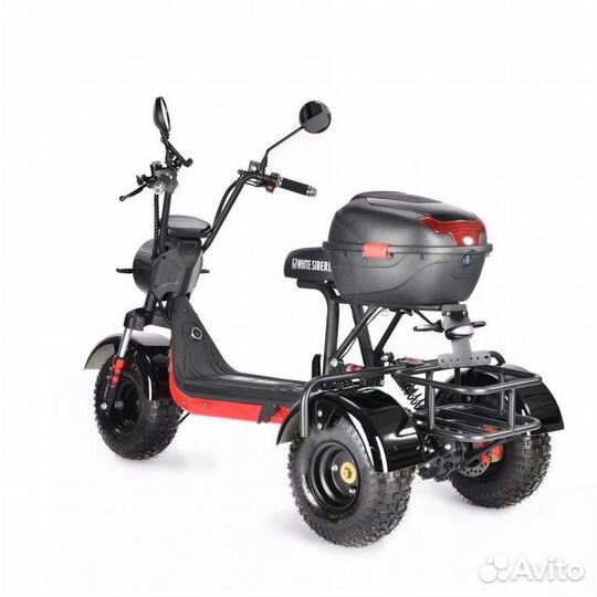 Электроскутер White Siberia trike mini 1500W black