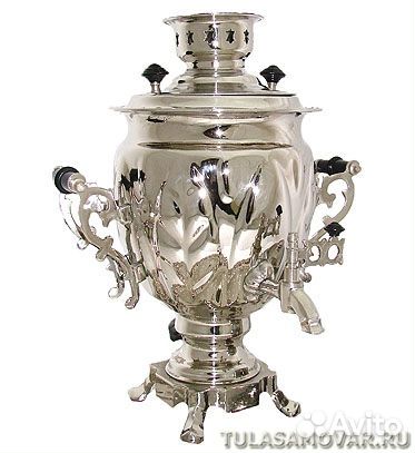Самовар желудь никелированный