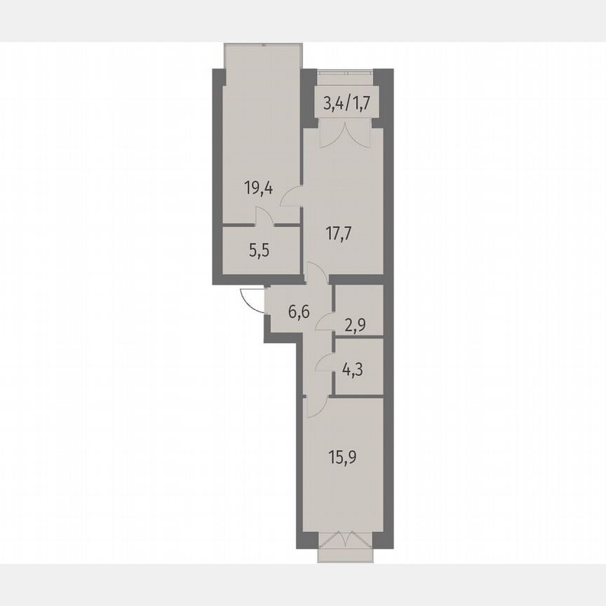 2-к. квартира, 74 м², 12/13 эт.