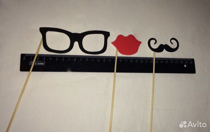 Усы и губы. Аксессуары для фотосессии. 31 предмет