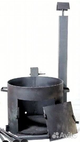 Печь под казан сталь 3 мм прочная мощная разборная