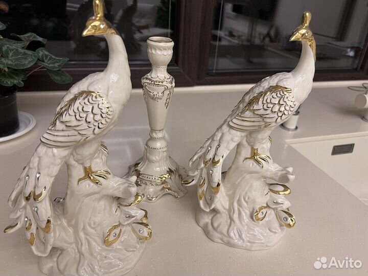 Павлин блюдо подсвечник в классическом стиле