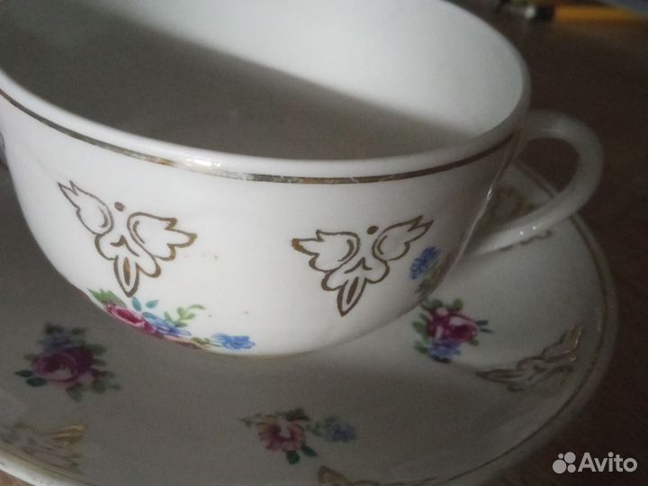 Чайная пара чашка блюдце Дулево 57 год