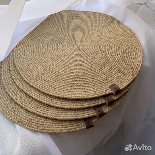 Салфетки из джута d35 см (4 шт. в наборе)