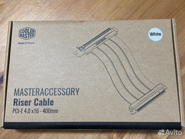 Riser Cable PCI-E 4.0x16 white (400 mm)