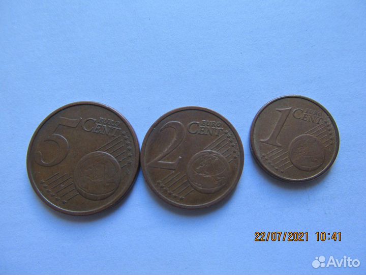 Набор Литвы 1,2,5 центов 2014 года