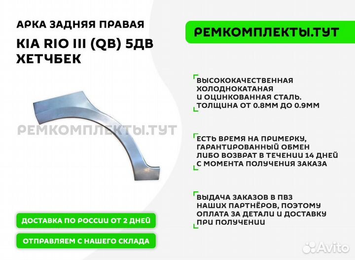 Арка задняя правая Kia Rio 3 QB 5дв хетчбек