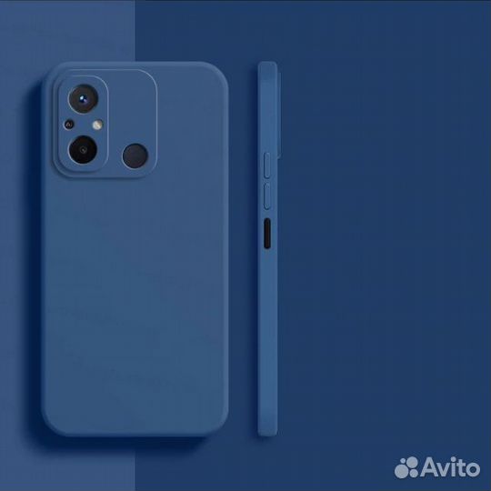 Чехол силиконовый для Xiaomi Redmi 12C, темно-сини