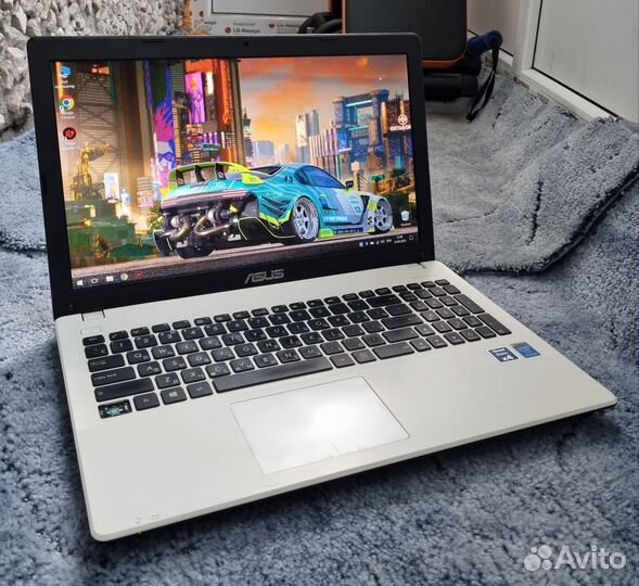 Шустрый ноутбук asus 4-ядра/новый акб