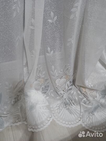 Тюлевая штора с рисунком