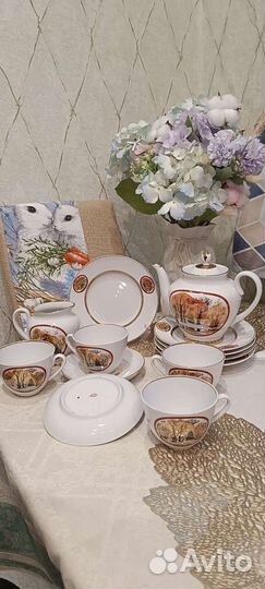 Сервиз лфз Роща и Чайные пары СССР Вербилки фарфор