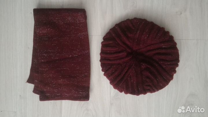 Берет и шарф (шерсть 80)