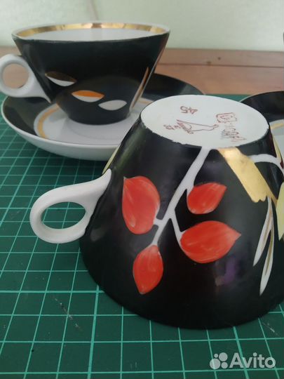 Чашка с блюдцем фарфор дулево