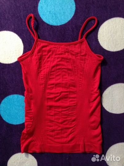 Красная майка-купальник для девочки 110 см
