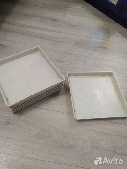 Поддоны под цветочные горшки, рассаду 26x26 6 шт