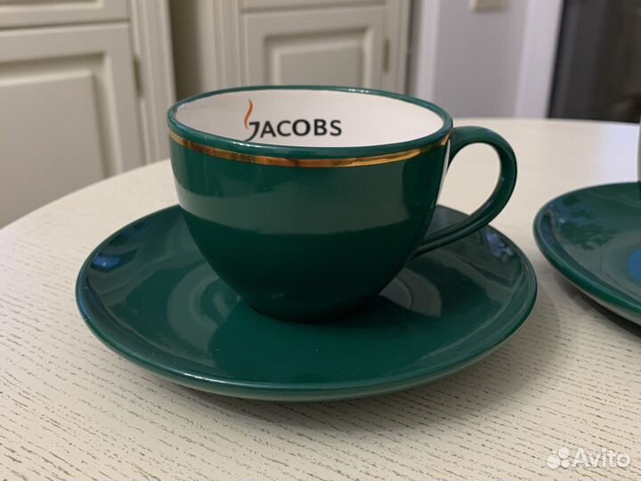 Чайно-кофейные чашки, 2 пары, новые