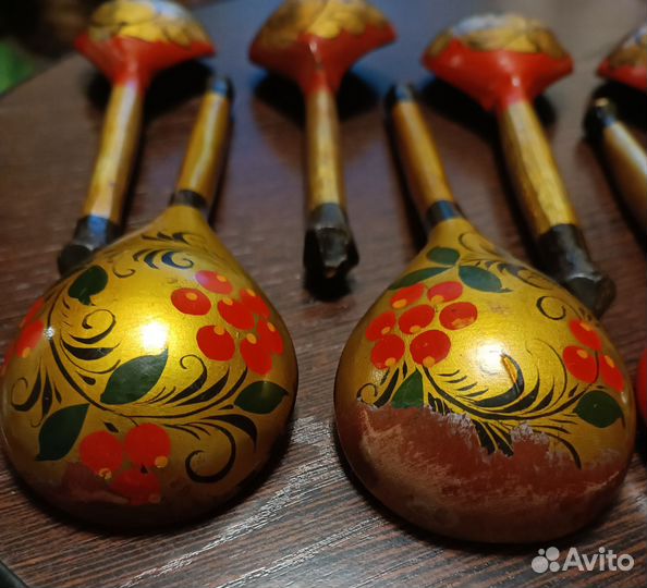 Деревянные ложки хохлома СССР